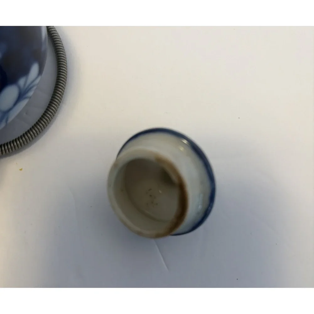 PhoMex Blue‎ Teapot Miniature Tea Set Saki Set of 7 Pieces Vietnam Vintage
